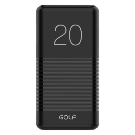 Baterie Externa PowerBank Negru 20000mA cu 2 iesiri USB 2.1A si 1A, Port Incarcare microUSB, Golf G81