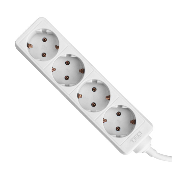 Prelungitor 1.5 metri cu 4 Schuko, Cablu 3x 1mm, Culoare Alb, Putere 2300W 10A, TED Electric TED000583