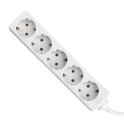 Prelungitor 3 metri cu 5 Schuko, Cablu 3x 1.5mm, Culoare Alb, Putere 3680W 16A, TED Electric TED001900