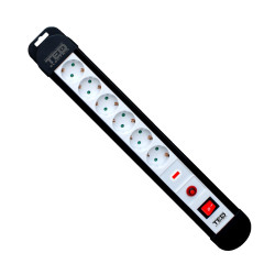 Prelungitor cu Protectie, 10 Metri cu 6 Prize Schuko, Cablu 3x 1.5mm, Culoare Negru, Putere 3680W 16A, TED Electric TED000941