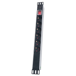 Rack bara alimentare (PDU) 19" 6 prize schuko, alimentare schuko 16A Ted Electric