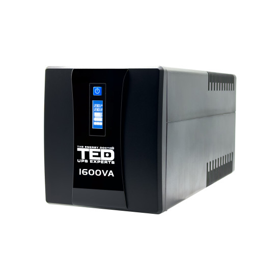 UPS 1600VA 900W cu Stabilizator si Management, 4x Schuko, Ecran LCD si 2x Acumulator 12V 9Ah, TED Electric TED004642