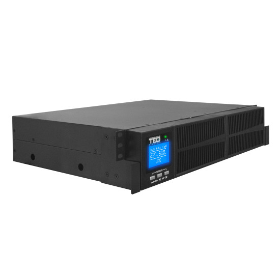 UPS 1000VA rackabil 2U Online dubla conversie management 1 schuko + 2 IEC TED004048