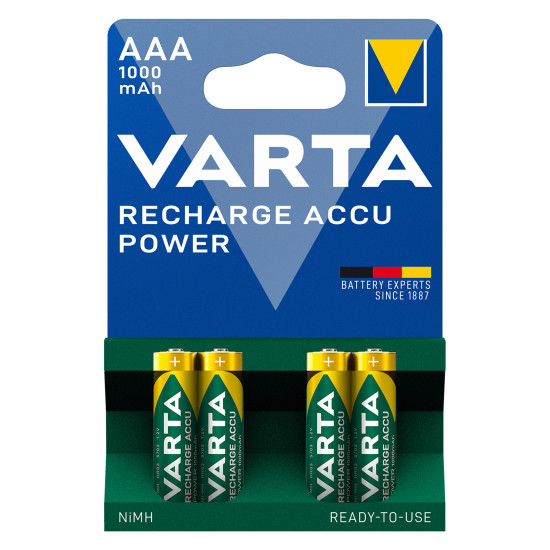 Baterie Reincarcabila Varta AAA LR3 Acumulatori Preincarcati Ni-MH 1.2V 1000mAh Blister 4
