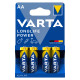 Baterii Alcaline AA LR6 1.5V Varta Blister 4 4906