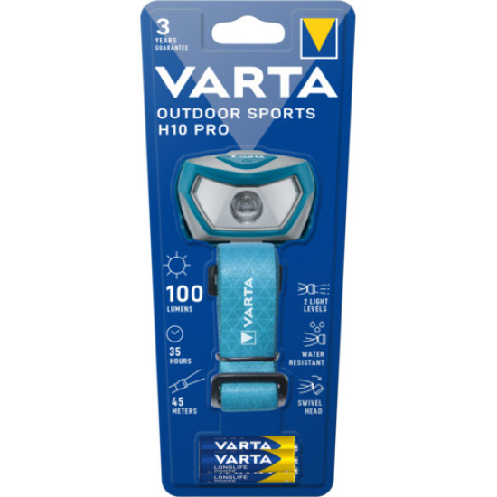 Varta lanterna de cap Outdoor Sports H10 Pro Led 3mm/ 100Lm/ 35h/ 45m/ IPX4 incl 3xAAA(R3) V16650 (1/4)