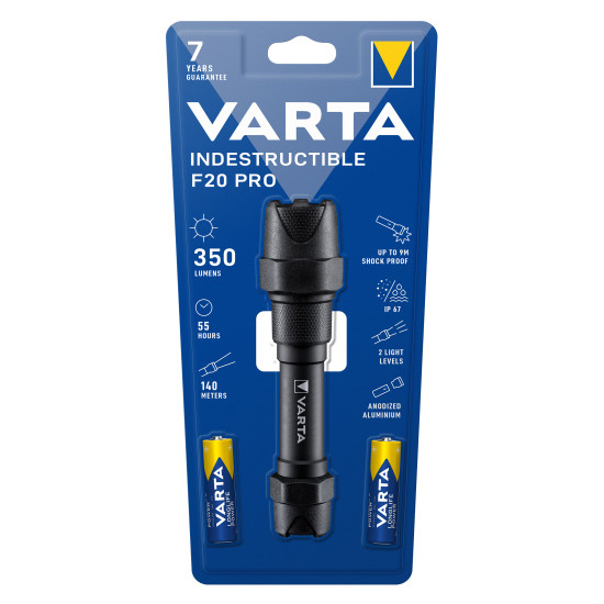 Lanterna cu LED 6W F20 PRO, indestructibila 350lm IP67, include 2 x AA R6, 18711 Varta
