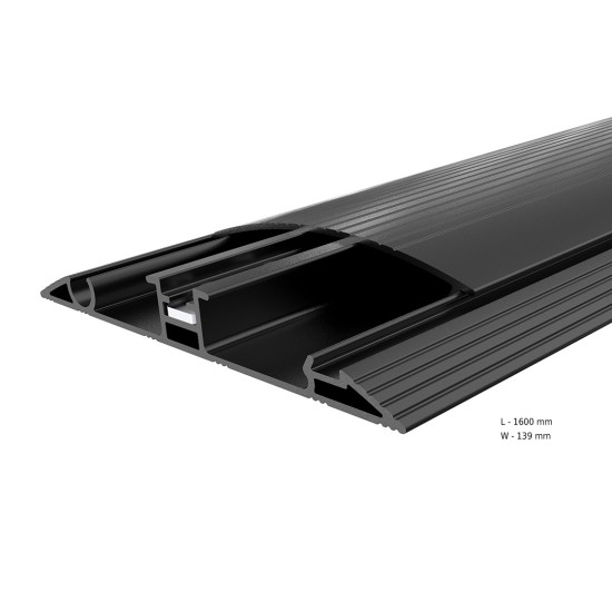 Plinta de mascare cabluri Multibrackets MB-5407, lungime 1600 mm, aluminiu, negru