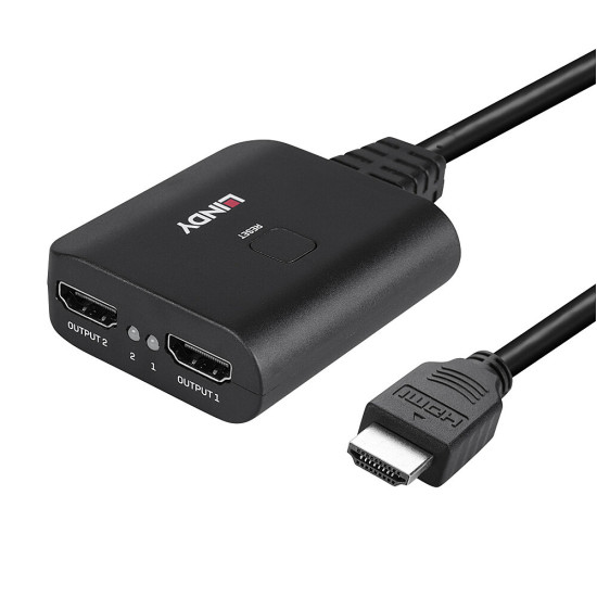 Splitter HDMI 4K@60Hz, 1in/2 out, Lindy 38356
