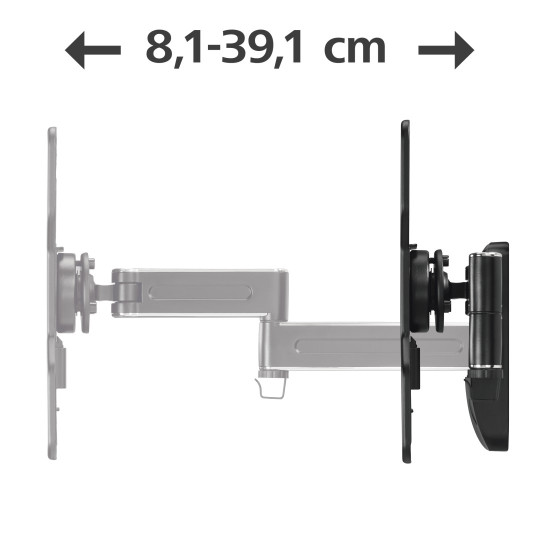 Suport TV de perete Hama FULLMOTION, 2 brate, VESA200x200, 122cm (48 "), negru