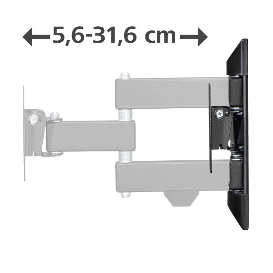 Suport TV de perete Hama FULLMOTION 66cm (26") 2 brate negru