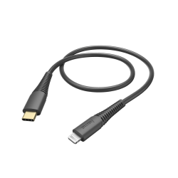 Cablu de date/ Ã®ncarcare rapida USB-C - Lightning 1.5 m negru Hama