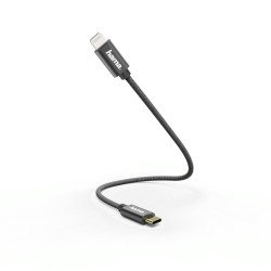 Cablu de Ã®ncarcare/date USB-C - Lightning 0.2 m negru Hama
