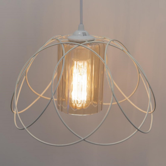 Pendul Alb Leylak 1xE27 60W Erste