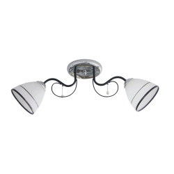 Lustra Erste Clover Crom Negru si Alb 2xE27