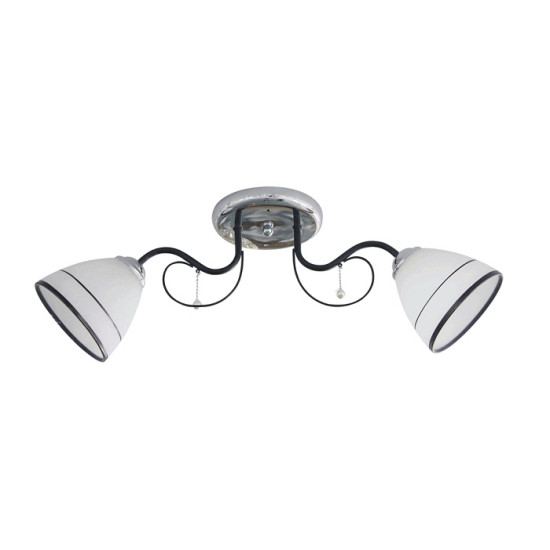 Lustra Erste Clover Crom Negru si Alb 2xE27