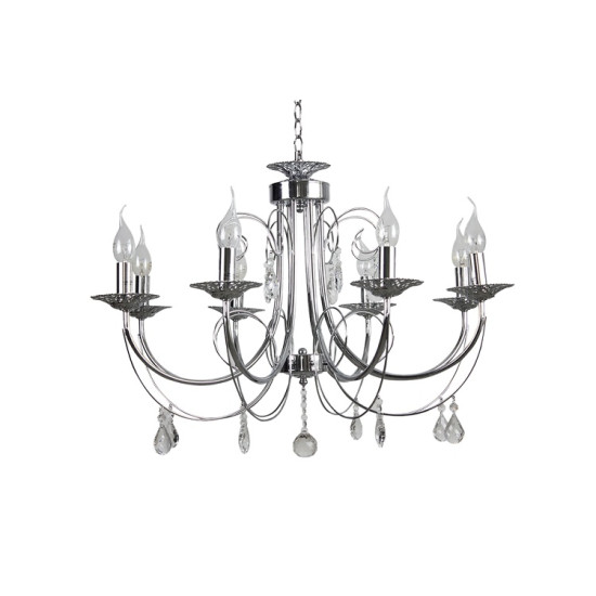 Candelabru Erste Chandler Crom cu Alb 8xE14