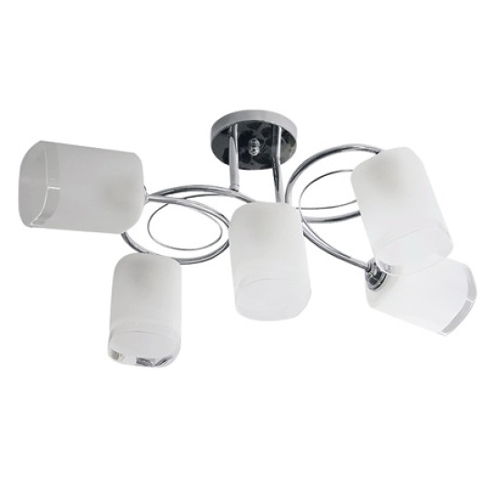 Lustra Erste Calypso Crom cu Alb 5xE27