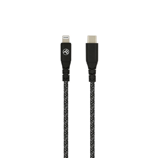 Cablu Tellur Green Type-C to Lightning MFI, 3A, PD60W, 1m, nailon, negru