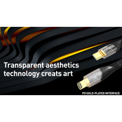 Cablu transparent Tellur USB-C to Lightning, PD27W, 1m, negru