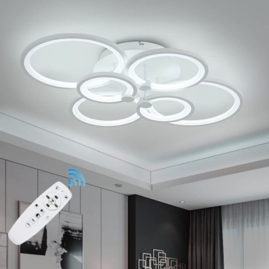 LUSTRA LED DELIGHT CERCURI 100W CU 6 BRATE 3 CULORI
