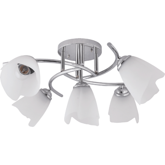 Lustra Erste Silvia Crom cu Alb 5xE27