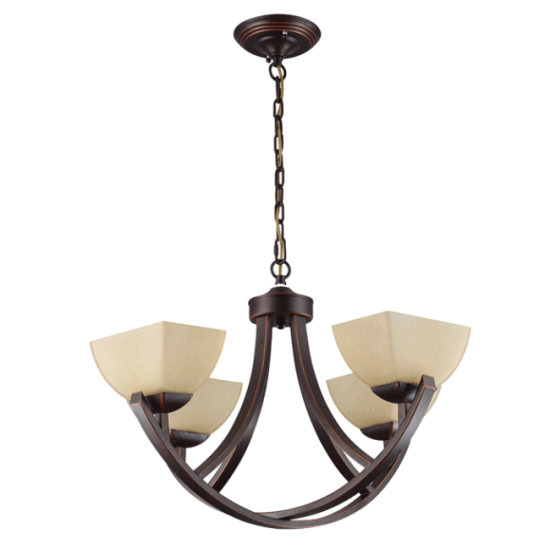 Lustra Quadra Ananas cu Wenge 4xE27 60W