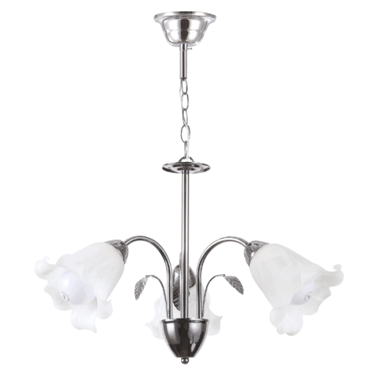 Lustra Lylian Alb cu Crom 3xE27 60W