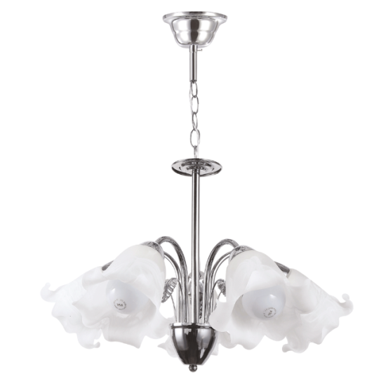 Lustra Lylian Alb cu Crom 5xE27 60W