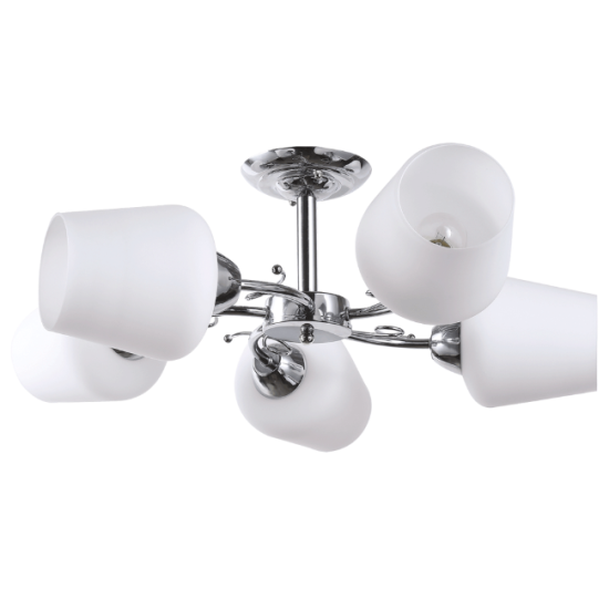 Lustra Veda Alb cu Crom 5xE27 60W