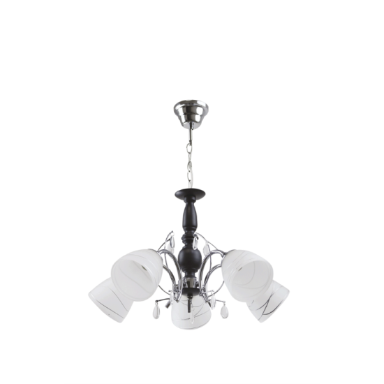 Lustra Memphis Alb cu Crom cu Wenge 5xE27 60W