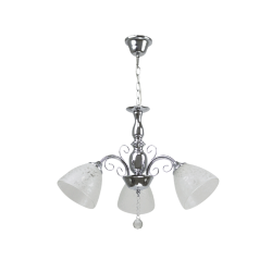 Lustra Dorya Silver Alb cu Crom 3xE27 60W