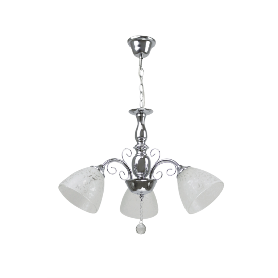Lustra Dorya Silver Alb cu Crom 3xE27 60W