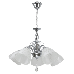 Lustra Dorya Silver Alb cu Crom 5xE27 60W