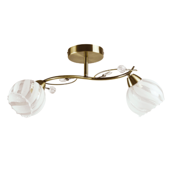 Lustra Flandra Alb cu Alama 2xE27 60W