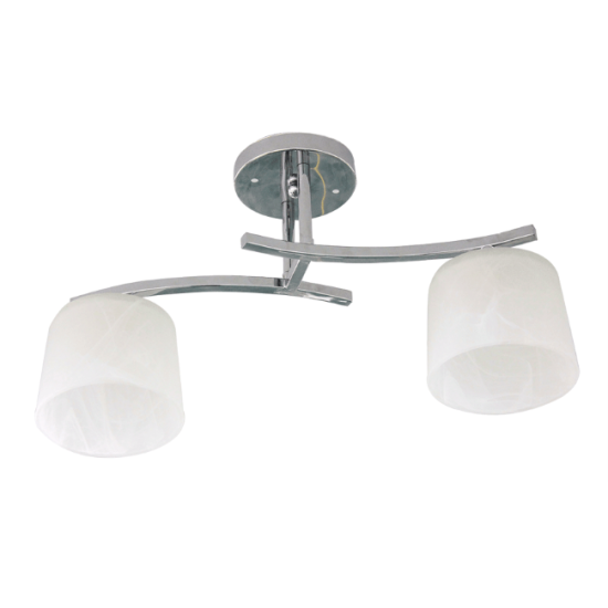 Lustra Nora Crom cu Alb 2xE27 60W