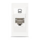 Priza UTP CAT6E, 1 Modul, alb, Elbi, Moda Voice