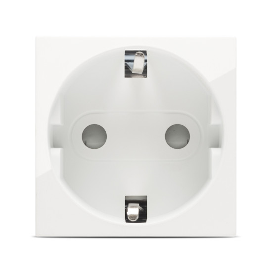 Priza Schuko protectie copii 2 Module, alb, Elbi, Moda Voice