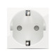 Priza Schuko protectie copii 2 Module, alb, Elbi, Moda Voice