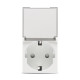 Priza Schuko cu capac de protectie copii 2 Module, alb, Elbi, Moda Voice