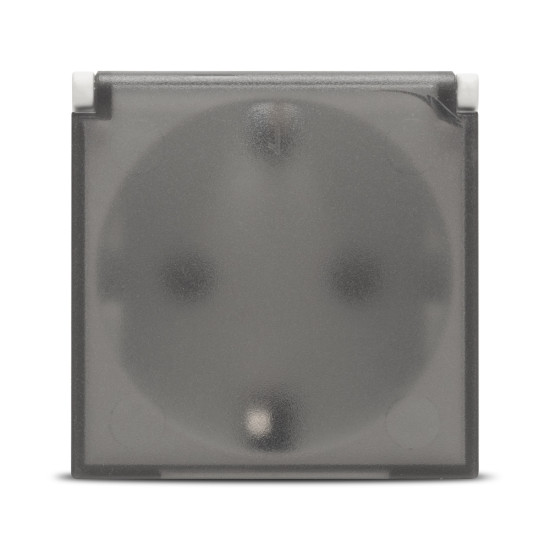 Priza Schuko cu capac de protectie copii 2 Module, alb, Elbi, Moda Voice