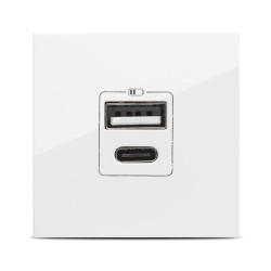 Priza USB A+C, 5V, 2.4A, 2 Module, alb, Elbi, Moda Voice
