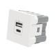 Priza USB A+C, 5V, 2.4A, 2 Module, alb mat, Elbi, Moda Voice