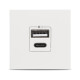 Priza USB A+C, 5V, 2.4A, 2 Module, alb mat, Elbi, Moda Voice