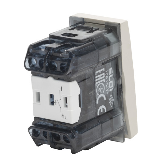 Intrerupator 1 Modul, revenire, bej mat, Elbi, Moda Voice
