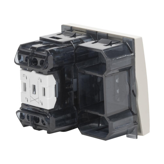 Intrerupator 2 Module, cruce, bej mat, Elbi, Moda Voice