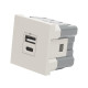 Priza USB A+C, 5V, 2.4A, 2 Module, bej mat, Elbi, Moda Voice