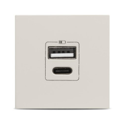Priza USB A+C, 5V, 2.4A, 2 Module, bej mat, Elbi, Moda Voice