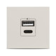 Priza USB A+C, 5V, 2.4A, 2 Module, bej mat, Elbi, Moda Voice