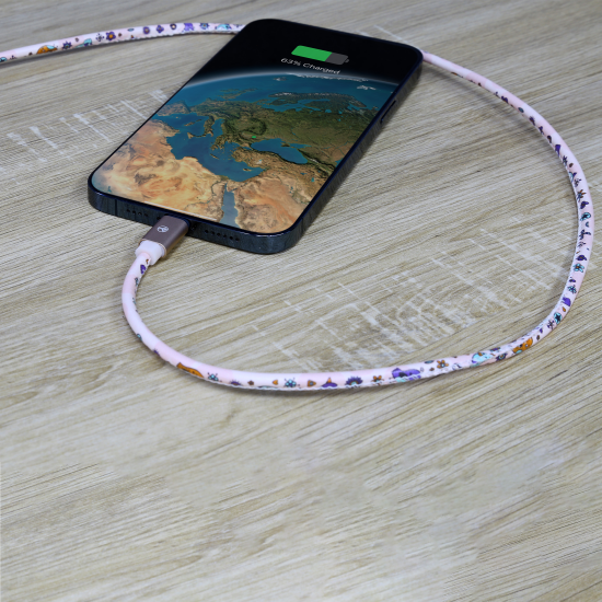 Cablu Graffiti Tellur USB to Lightning,  3A, 1m, roz